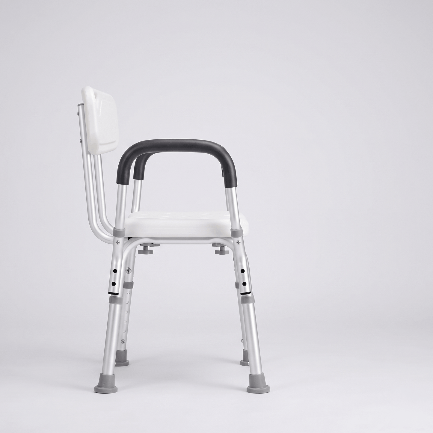 Shower Chair with Padded Armrests & Backrest - Height Adjustable