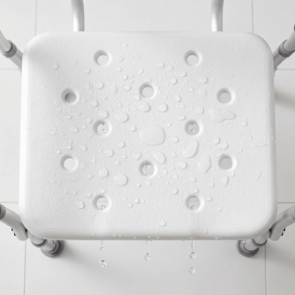 Shower Chair with Padded Armrests & Backrest - Height Adjustable
